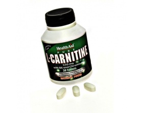 Health Aid L-Carnitine with Vitamin B6 & Chromium,  Αυξάνει τη μετατροπή των λιπαρών οξέων σε ενέργεια συμβάλλοντας στην καλή υγεία του καρδιαγγειακού συστήματος 30 tabs 