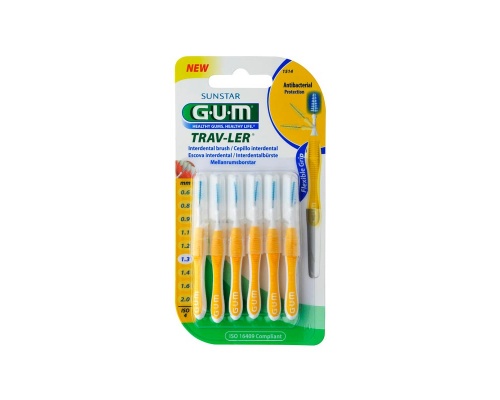 Gum 1514 Trav-ler Interdental Brush Μεσοδόντιο Βουρτσάκι 1.3mm  6 τεμάχια   Gum 1514 Trav-ler Interdental Brush Μεσοδόντιο Βουρτσάκι 1.3mm  6 τεμάχια