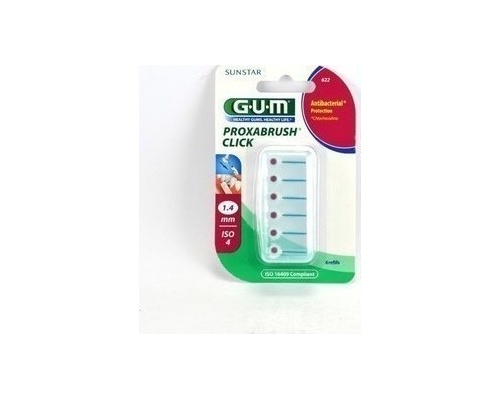 GUM 424 Refill 1.1mm Proxabrush Ανταλλακτικά για τις πρωτότυπες βούρτσες με επικάλυψη χλωρεξιδίνης, 6τεμάχια  GUM 424 Refill 1.1mm Proxabrush Ανταλλακτικά για τις πρωτότυπες βούρτσες με επικάλυψη χλωρεξιδίνης, 6τεμάχια