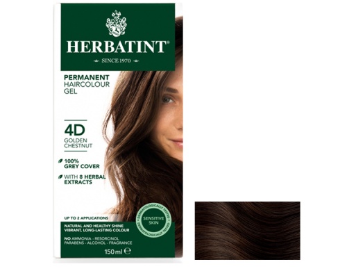HERBATINT  Φυτική Βαφή με Αλόη - 4D Καστανό Χρυσαφί 150ml  HERBATINT  Φυτική Βαφή με Αλόη - 4D Καστανό Χρυσαφί 150ml