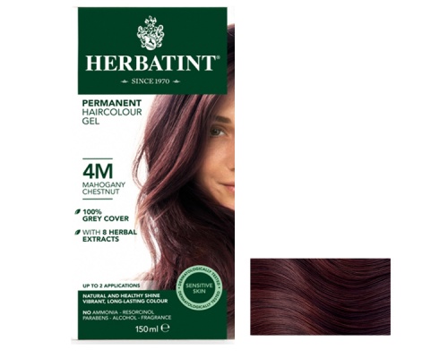 HERBATINT Φυτική Βαφή με Αλόη - 4M Καστανό Μαονί 150ml  HERBATINT Φυτική Βαφή με Αλόη - 4M Καστανό Μαονί 150ml