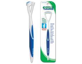 Gum 760 HaliControl Καθαριστής γλώσσας με διπλή δράση για καθαρή αναπνοή Μπλε 1 τεμάχιο 