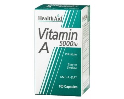 Health Aid VITAMIN A (Palmitate) 5000 i.u, ΒΙΤΑΜΙΝΗ Α 5000 i.u. με βιταμίνη D 400 i.u, Βοηθά στη δημιουργία δυνατής κυτταρικής μεμβράνης και καθιστά τον οργανισμό δυνατό 100 κάψουλες   Health Aid VITAMIN A (Palmitate) 5000 i.u, ΒΙΤΑΜΙΝΗ Α 5000 i.u. με βιταμίνη D 400 i.u, Βοηθά στη δημιουργία δυνατής κυτταρικής μεμβράνης και καθιστά τον οργανισμό δυνατό 100 κάψουλες