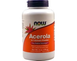 Now Foods Acerola Extract Powder (Vegetarian),  Φυσική πηγή βιταμίνης C σε σκόνη, χρησιμοποιείται για την Αντιμετώπιση του Κρυολογήματος, την Κατάθλιψη, την Αλλεργική Ρινίτιδα & την Αναιμία 170 gr  