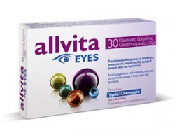 Allvita Eyes 30 Gelatine Capsules, Συμπλήρωμα Διατροφής με βιταμίνες, μέταλλα, ιχνοστοιχεία, καροτινοειδή, ωμέγα-3 λιπαρά οξέα και λυκοπένιο Allvita Eyes 30 Gelatine Capsules, Συμπλήρωμα Διατροφής με βιταμίνες, μέταλλα, ιχνοστοιχεία, καροτινοειδή, ωμέγα-3 λιπαρά οξέα και λυκοπένιο