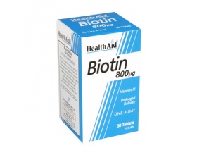 Health Aid ΒΙΟΤΙΝ Vitamin H 800mg, ΒΙΟΤΙΝΗ, Απαραίτητη για την υγεία του δέρματος, 30 ταμπλέτες βραδείας αποδέσμευσης Health Aid ΒΙΟΤΙΝ Vitamin H 800mg, ΒΙΟΤΙΝΗ, Απαραίτητη για την υγεία του δέρματος, 30 ταμπλέτες βραδείας αποδέσμευσης