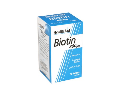Health Aid ΒΙΟΤΙΝ Vitamin H 800mg, ΒΙΟΤΙΝΗ, Απαραίτητη για την υγεία του δέρματος, 30 ταμπλέτες βραδείας αποδέσμευσης   Health Aid ΒΙΟΤΙΝ Vitamin H 800mg, ΒΙΟΤΙΝΗ, Απαραίτητη για την υγεία του δέρματος, 30 ταμπλέτες βραδείας αποδέσμευσης