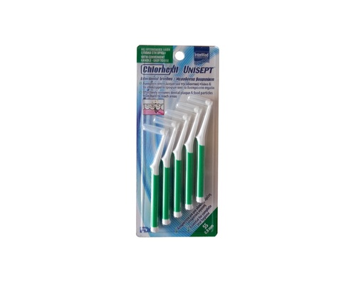 Intermed, Chlorhexil, Interdental Brushes, Μεσοδόντια βουρτάσκια καθαρισμού με λαβή, SS 0,8mm, 5 τμχ