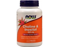 Now Foods Choline & Inositol 250/250 mg, Συμπλήρωμα Χολίνης & Ινοσιτόλης, για την Καλή Υγεία του Νευρικού Συστήματος & του Εγκεφάλου, το Μεταβολισμό των Λιπαρών Οξέων στο Ήπαρ & της Χοληστερίνης 100 caps  