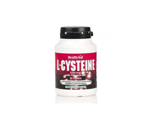 Health Aid L-Cysteine 550mg with Vitamin B6, Αμινοξύ Κυστεΐνη & Βιταμίνη Β6,Αυξάνει τον μεταβολισμό του σώματος,Σημαντικό στη σύνθεση της κερατίνης για υγιή μαλλιά,δέρμα & νύχια  30tabs   Health Aid L-Cysteine 550mg with Vitamin B6, Αμινοξύ Κυστεΐνη & Βιταμίνη Β6,Αυξάνει τον μεταβολισμό του σώματος,Σημαντικό στη σύνθεση της κερατίνης για υγιή μαλλιά,δέρμα & νύχια  30tabs