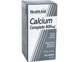 Health Aid CALCIUM complete balanced, ΑΣΒΕΣΤΙΟ 800mg, Απαραίτητο στον οργανισμό, για να διατηρήσει δυνατά οστά & υγιή δόντια 120 ταμπλέτες Health Aid CALCIUM complete balanced, ΑΣΒΕΣΤΙΟ 800mg, Απαραίτητο στον οργανισμό, για να διατηρήσει δυνατά οστά & υγιή δόντια 120 ταμπλέτες