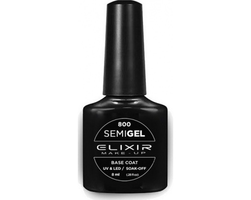 Elixir, semigel, uv/led, Ημιμόνιμο βερνίκι no800, base coat, 8ml Elixir, semigel, uv/led, Ημιμόνιμο βερνίκι no800, base coat, 8ml