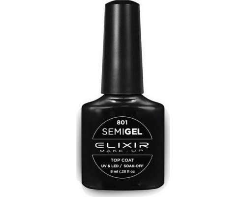 Elixir, semigel, uv/led, Ημιμόνιμο βερνίκι no801, top coat, 8ml Elixir, semigel, uv/led, Ημιμόνιμο βερνίκι no801, top coat, 8ml