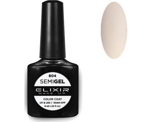 Elixir semigel, uv/led, Ημιμόνιμο βερνίκι no804, 8ml Elixir semigel, uv/led, Ημιμόνιμο βερνίκι no804, 8ml