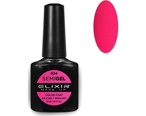 Elixir, semigel, uv/led, Ημιμόνιμο βερνίκι no824, 8ml