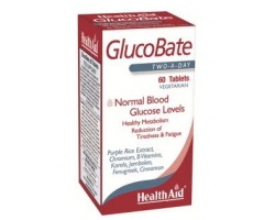 Health Aid GlucoBate 60 V.tabs, Συμπλήρωμα Διατροφής που συμβάλλει στη διατήρηση υγιών επιπέδων γλυκόζης στο αίμα Health Aid GlucoBate 60 V.tabs, Συμπλήρωμα Διατροφής που συμβάλλει στη διατήρηση υγιών επιπέδων γλυκόζης στο αίμα