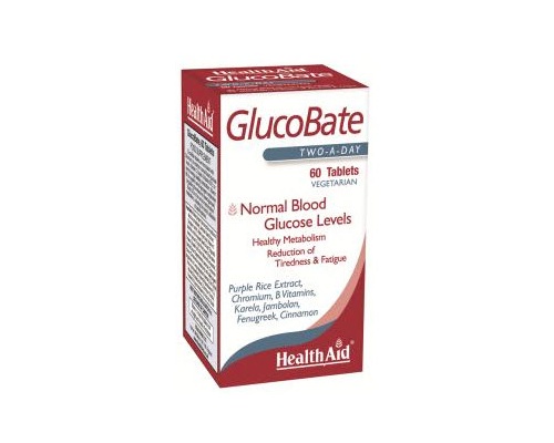 Health Aid GlucoBate 60 V.tabs, Συμπλήρωμα Διατροφής που συμβάλλει στη διατήρηση υγιών επιπέδων γλυκόζης στο αίμα Health Aid GlucoBate 60 V.tabs, Συμπλήρωμα Διατροφής που συμβάλλει στη διατήρηση υγιών επιπέδων γλυκόζης στο αίμα