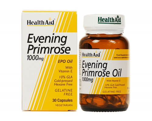 Health Aid  EVENING PRIMROSE 1000mg,συμβάλει στο καλό κυκλοφορικό και στην ομαλή λειτουργία του μεταβολισμού 30 κάψουλες Health Aid  EVENING PRIMROSE 1000mg,συμβάλει στο καλό κυκλοφορικό και στην ομαλή λειτουργία του μεταβολισμού 30 κάψουλες