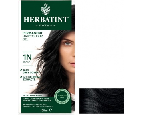 HERBATINT  Φυτική Βαφή με Αλόη -1N Μαύρο 150ml  HERBATINT  Φυτική Βαφή με Αλόη -1N Μαύρο 150ml