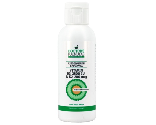 Doctor's Formulas Vitamin D3 2500IU & K2 200mcg Λιποσωμιακή Φόρμουλα με Βιταμίνες D3 & Κ2, 120ml   Doctor's Formulas Vitamin D3 2500IU & K2 200mcg Λιποσωμιακή Φόρμουλα με Βιταμίνες D3 & Κ2, 120ml