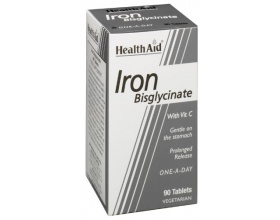Health Aid Iron Bisglycinate with Vit C Σίδηρος Δισγλυκινικός 30mg με Βιταμίνη C, 90 tabs  