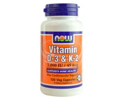 Now Foods Vitamin D-3 & K-2 -Ειδική Φόρμουλα κατά της Οστεοπόρωσης 120 Φυτικές Κάψουλες  Now Foods Vitamin D-3 & K-2 -Ειδική Φόρμουλα κατά της Οστεοπόρωσης 120 Φυτικές Κάψουλες