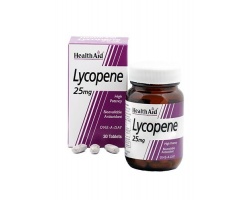 Health Aid Lycopene 25mg, Ένα από τα καροτινοειδή που χρησιμοποιούνται από τον οργανισμό για την υγεία του αίματος & των ιστών, 30 ταμπλέτες   Health Aid Lycopene 25mg, Ένα από τα καροτινοειδή που χρησιμοποιούνται από τον οργανισμό για την υγεία του αίματος & των ιστών, 30 ταμπλέτες