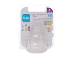MAM Θηλή Μεσαίας Ροής Σιλικόνης  2m+, 2 τμχ κωδ:405S