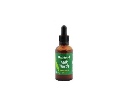 Health Aid MILK THISTLE Liquid Γαϊδουράγκαθο σε σταγόνες, Προστατεύει το ήπαρ (συκώτι) από τις βλάβες που προκαλεί η υπερβολική κατανάλωση αλκοόλ 50ml   Health Aid MILK THISTLE Liquid Γαϊδουράγκαθο σε σταγόνες, Προστατεύει το ήπαρ (συκώτι) από τις βλάβες που προκαλεί η υπερβολική κατανάλωση αλκοόλ 50ml
