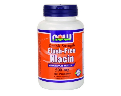 Now Foods Flush free Niacin 500 mg, Συμπλήρωμα Νιασίνης, για την Αύξηση της Ροής του Αίματος & της HDL Χοληστερόλης, Υγιές Νευρικό Σύστημα, με σύνθεση που δεν προκαλεί Εξανθήματα & Φαγούρα 90 vcaps  