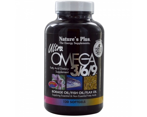 Nature's Plus Ultra Omega 3 6 9 1200 mg 90 softgels, Ωμέγα 3 6 9 Λιπαρά Οξέα, για τη Στήριξη του Καρδιαγγειακού Συστήματος, τον Περιορισμό των Τριγλυκερίδιων & τη Μείωση της Υπέρτασης