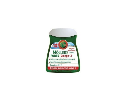 Nature's Plus, Moller’s Forte, Μουρουνέλαιο Μίγμα Ιχθυελαίου & Μουρουνέλαιου Πλούσιο σε Ω3 Λιπαρά Οξέα, 60 caps  Nature's Plus, Moller’s Forte, Μουρουνέλαιο Μίγμα Ιχθυελαίου & Μουρουνέλαιου Πλούσιο σε Ω3 Λιπαρά Οξέα, 60 caps