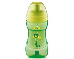 Mam ποτηράκι Sports cup, για μωρά 12+ μηνών,ποτηράκι εξόδου με κυρτό ανατομικό σχεδιασμό χρώματος πράσινο  330 ml 