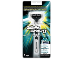 Gillette Mach 3, Ξυριστική Μηχανή με 3 λεπτές λεπίδες & λιπαντική ταινία, πιο βαθύ ξύρισμα έως και 100% χωρίς κοκκινίλες