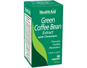 Health Aid Green Coffee Bean Extract with Chromium Συμπλήρωμα με Εκχύλισμα Πράσινου Καφέ για Υγιή Μεταβολισμό, 60 κάψουλες Health Aid Green Coffee Bean Extract with Chromium Συμπλήρωμα με Εκχύλισμα Πράσινου Καφέ για Υγιή Μεταβολισμό, 60 κάψουλες