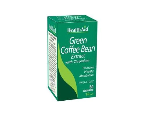 Health Aid Green Coffee Bean Extract with Chromium Συμπλήρωμα με Εκχύλισμα Πράσινου Καφέ για Υγιή Μεταβολισμό, 60 κάψουλες Health Aid Green Coffee Bean Extract with Chromium Συμπλήρωμα με Εκχύλισμα Πράσινου Καφέ για Υγιή Μεταβολισμό, 60 κάψουλες