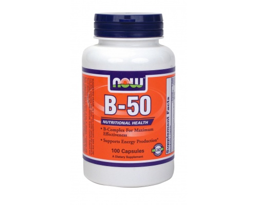 Now Foods B-50, Συμπλήρωμα Διατροφής περιέχει όλο το σύμπλεγμα των βιταμινών Β (Β-Complex), 100 κάψουλες Now Foods B-50, Συμπλήρωμα Διατροφής περιέχει όλο το σύμπλεγμα των βιταμινών Β (Β-Complex), 100 κάψουλες