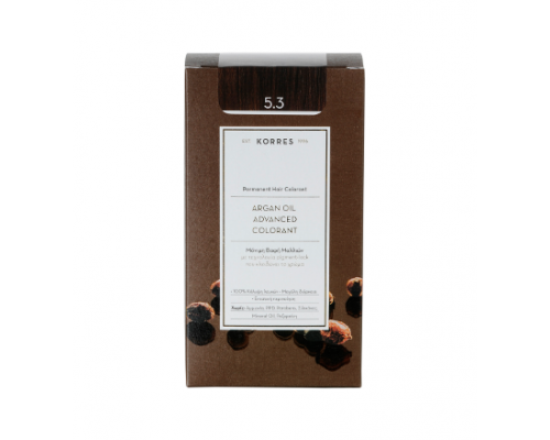 KORRES 5.3 Βαφή Μαλλιών με Έλαιο Argan & φυτική Κερατίνη, ΚΑΣΤΑΝΟ ΑΝΟΙΚΤΟ ΧΡΥΣΟ/ΜΕΛΙ, 50ml KORRES 5.3 Βαφή Μαλλιών με Έλαιο Argan & φυτική Κερατίνη, ΚΑΣΤΑΝΟ ΑΝΟΙΚΤΟ ΧΡΥΣΟ/ΜΕΛΙ, 50ml