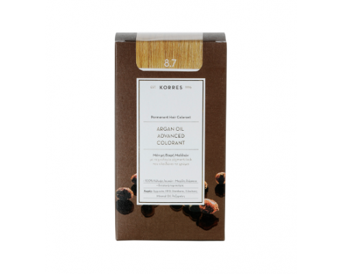 KORRES 8.7 Βαφή Μαλλιών με Έλαιο Argan & φυτική Κερατίνη, ΚΑΡΑΜΕΛΑ, 50ml KORRES 8.7 Βαφή Μαλλιών με Έλαιο Argan & φυτική Κερατίνη, ΚΑΡΑΜΕΛΑ, 50ml