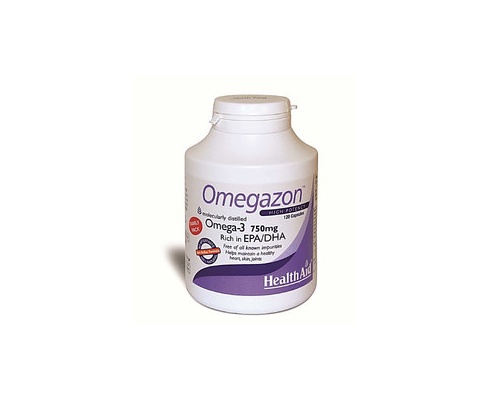 Health Aid Omegazon Ωμέγα 3 (750mg) Ιχθυέλαιο 120 κάψουλες, Συμπλήρωμα διατροφής που συμβάλλει στην καλή λειτουργία της καρδιάς, του κυκλοφορικού και στον έλεγχο της χοληστερίνης Health Aid Omegazon Ωμέγα 3 (750mg) Ιχθυέλαιο 120 κάψουλες, Συμπλήρωμα διατροφής που συμβάλλει στην καλή λειτουργία της καρδιάς, του κυκλοφορικού και στον έλεγχο της χοληστερίνης