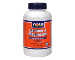 Now Foods Calcium & magnesium & vitamine D, Συμπλήρωμα Διατροφής με μαγνήσιο και ασβέστιο, 120 μαλακές κάψουλες