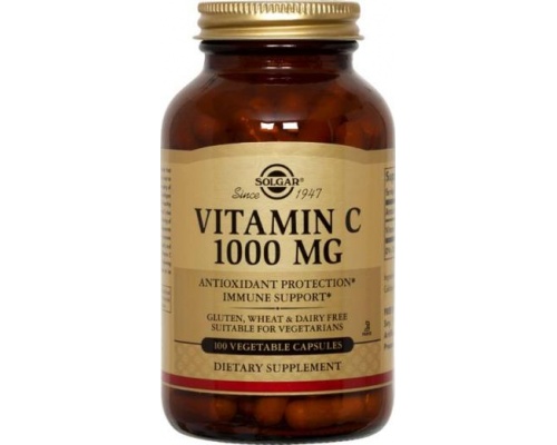 SOLGAR Vitamin C 1000mg 100caps, Συμπλήρωμα Διατροφής που ενισχύει την υγεία του οργανισμού, έχει αντιοξειδωτική & αντιφλεγμονώδη δράση SOLGAR Vitamin C 1000mg 100caps, Συμπλήρωμα Διατροφής που ενισχύει την υγεία του οργανισμού, έχει αντιοξειδωτική & αντιφλεγμονώδη δράση