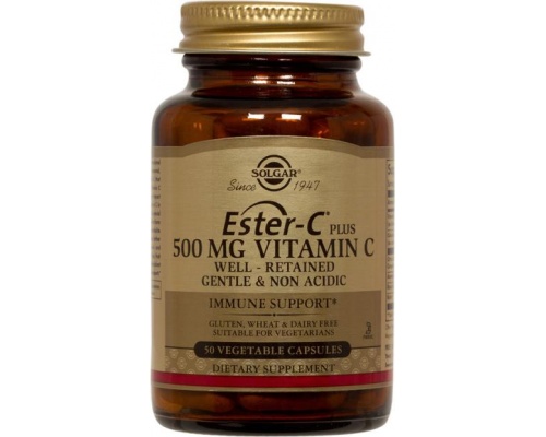 SOLGAR Ester-C 500mg 50 caps, Συμπλήρωμα Διατροφής που έχει τα ίδια οφέλη με τη βιταμίνη C, αλλά προσφέρεται σε μη όξινη μορφή SOLGAR Ester-C 500mg 50 caps, Συμπλήρωμα Διατροφής που έχει τα ίδια οφέλη με τη βιταμίνη C, αλλά προσφέρεται σε μη όξινη μορφή