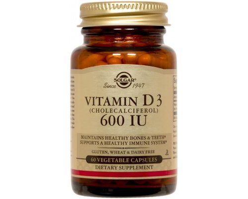 SOLGAR Vitamin D3 600iu 60veg.caps, Συμπλήρωμα Διατροφής που βοηθά στην απορρόφηση & αξιοποίηση του ασβεστίου & του φωσφόρου από τα οστά SOLGAR Vitamin D3 600iu 60veg.caps, Συμπλήρωμα Διατροφής που βοηθά στην απορρόφηση & αξιοποίηση του ασβεστίου & του φωσφόρου από τα οστά