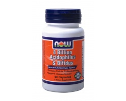 Now Foods Acidoplilus-Bifidus 8 Billion, Συμπλήρωμα Διατροφής προβιοτικά για την καλή υγεία του εντέρου, 60 κάψουλες
