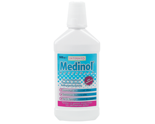 Intermed Medinol Mouthwash, Ήπιο Αντισηπτικό στοματικό διάλυμα καθημερινής χρήσης, 500ml Intermed Medinol Mouthwash, Ήπιο Αντισηπτικό στοματικό διάλυμα καθημερινής χρήσης, 500ml