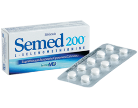 Intermed Semed 200mg 30 δισκία, Συμπλήρωμα διατροφής οργανικού σεληνίου με την απορροφήσιμη από τον οργανισμό μορφή της σεληνομεθειονίνης Intermed Semed 200mg 30 δισκία, Συμπλήρωμα διατροφής οργανικού σεληνίου με την απορροφήσιμη από τον οργανισμό μορφή της σεληνομεθειονίνης