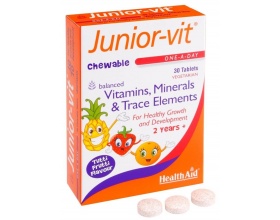 Health Aid Junior-Vit Vitamins & Minerals 30Tabs, Συμπλήρωμα Διατροφής με πολυβιταμίνες για παιδιά Health Aid Junior-Vit Vitamins & Minerals 30Tabs, Συμπλήρωμα Διατροφής με πολυβιταμίνες για παιδιά