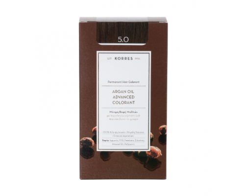 KORRES 5.0 Βαφή Μαλλιών με Έλαιο Argan & φυτική Κερατίνη , ΚΑΣΤΑΝΟ ΑΝΟΙΧΤΟ ΦΥΣΙΚΟ 50ml