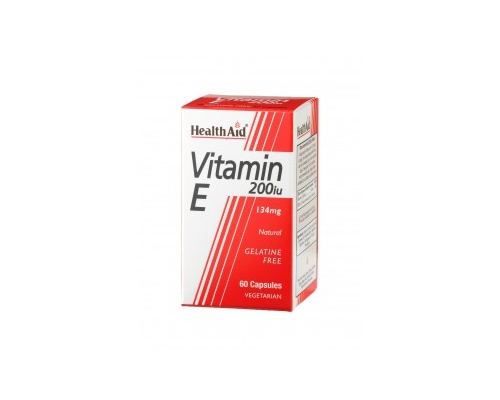 Health Aid  Vitamin E 200iu Natural vegetarian Συμπλήρωμα διατροφής Φυσική Βιταμίνη Ε 60 κάψουλες Health Aid  Vitamin E 200iu Natural vegetarian Συμπλήρωμα διατροφής Φυσική Βιταμίνη Ε 60 κάψουλες